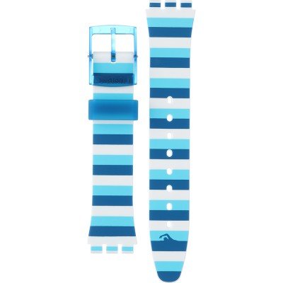 Swatch Plastic - Originals Medium (34mm) /Access/Solar/Musicall/Stop - G/SK/SL/SR/SS/SO28 AGN728 GN728 Striped Waves Band