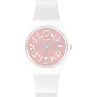 Swatch Plastic - Originals Medium (34mm) /Access/Solar/Musicall/Stop - G/SK/SL/SR/SS/SO28 ASO28W109 Purest Love Band