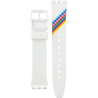 Swatch Plastic - Originals Medium (34mm) /Access/Solar/Musicall/Stop - G/SK/SL/SR/SS/SO28 ASO28W700 Merry-go-round Squares Band