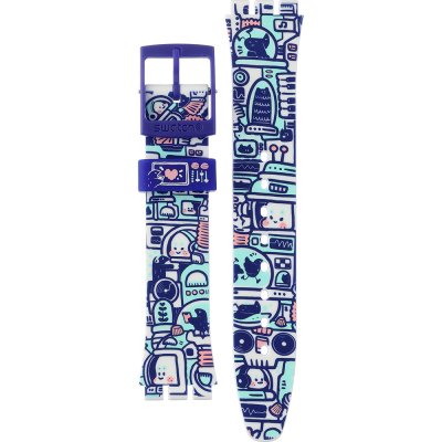Swatch Plastic - Originals Medium (34mm) /Access/Solar/Musicall/Stop - G/SK/SL/SR/SS/SO28 ASO28Z702 B-Bot Band