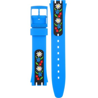 Swatch Plastic - Originals Medium (34mm) /Access/Solar/Musicall/Stop - G/SK/SL/SR/SS/SO28 AGN412 GN412 Edelblau Band