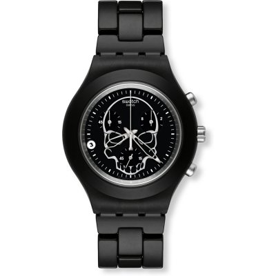 Swatch Chrono SVCF4001AG Full-Blooded Black Skull Uhr