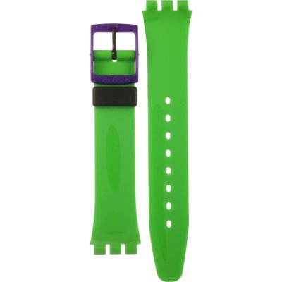 Swatch Plastic - Originals Medium (34mm) /Access/Solar/Musicall/Stop - G/SK/SL/SR/SS/SO28 AGB267 GB267 Green 'N Violet Band