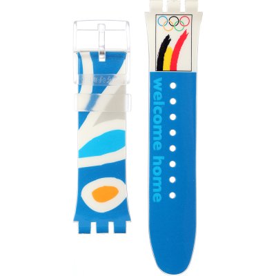 Swatch Plastic - X-Large - SUD ASUDK106D NOC Athens 2004 Belgium Strap Band