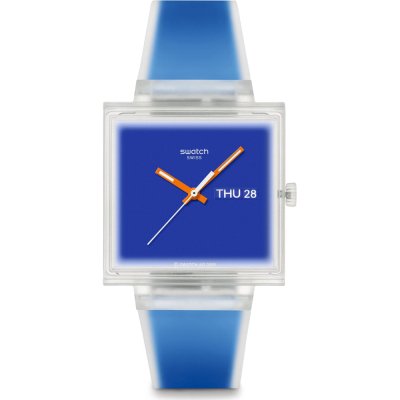 Swatch What If - Square SO38K701 What If... Jelly see thru blue? Uhr